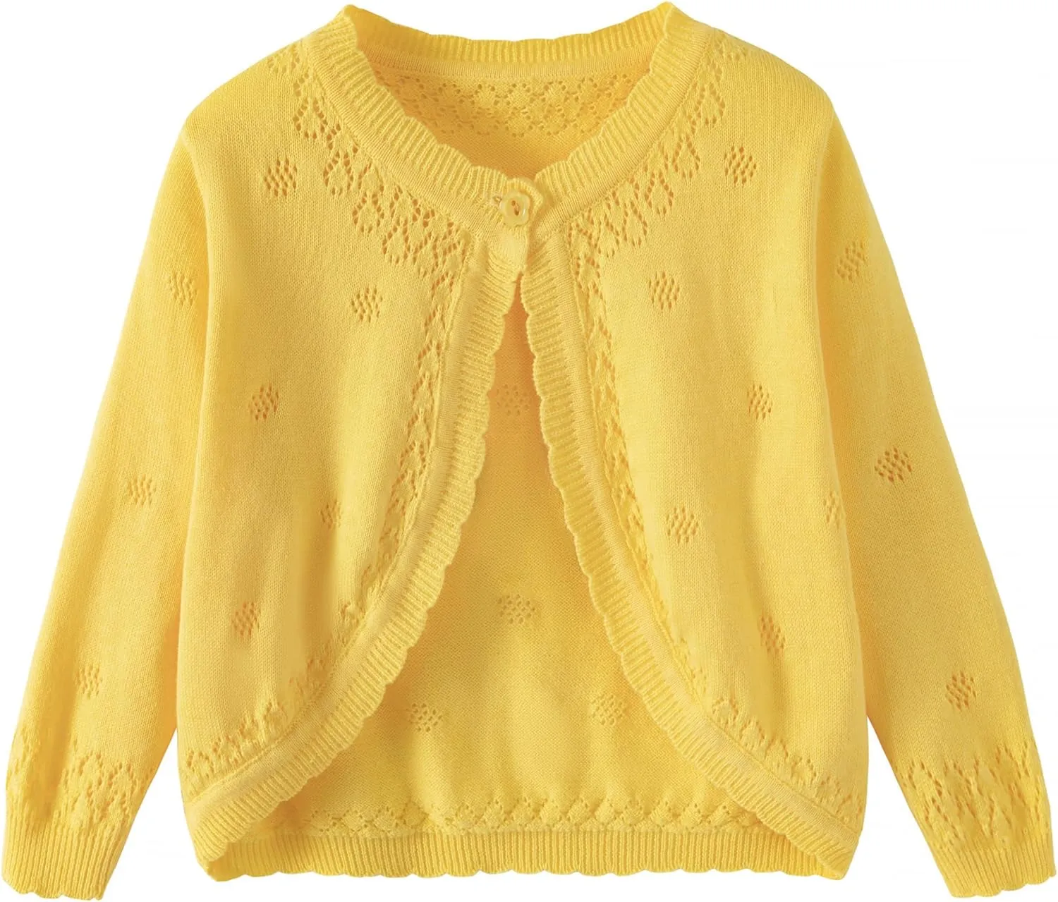 Toddler Girls Knit Cropped Bolero Shrug Little Kids Long Sleeve Open Front Cardigan Sweater, 6Months-7Years