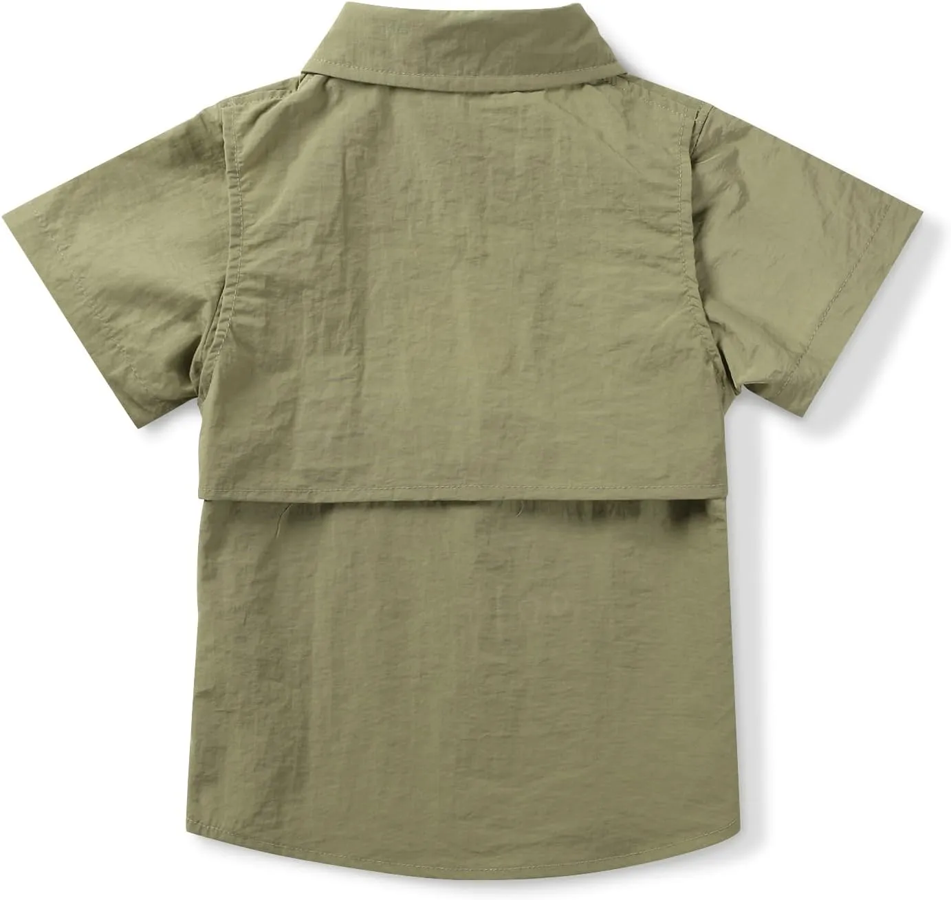 Toddler&Boys Shorts Sleeve Button Down Casual Shirts Quick Dry Solid Summer Outdoor Beach Tops
