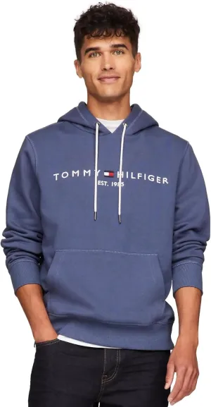 TOMMY HILFIGER Men's Iconic Fleece Embroidered Tommy Logo Pullover Hoodie Sweatshirt Collection 2024, Medium, Black