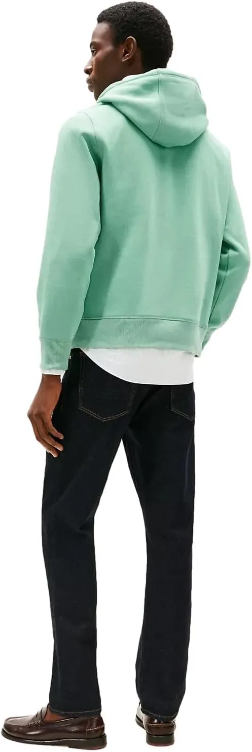 TOMMY HILFIGER Men's Iconic Fleece Embroidered Tommy Logo Pullover Hoodie Sweatshirt Collection 2024, Medium, Black