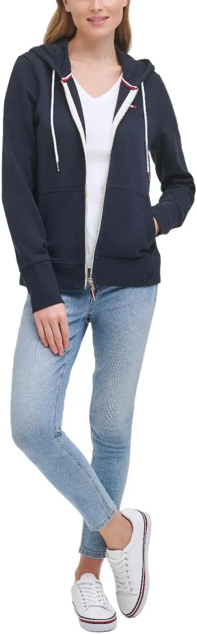 Tommy Hilfiger Women's Zip-up Hoodie  Classic Sweatshirt With Drawstrings and Hood