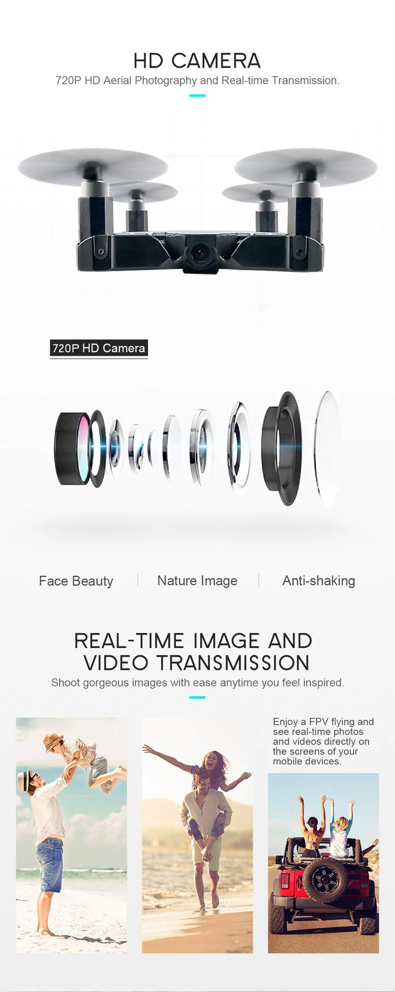 Ultrathin Wifi FPV Selfie Quadcopter Drone with Camera