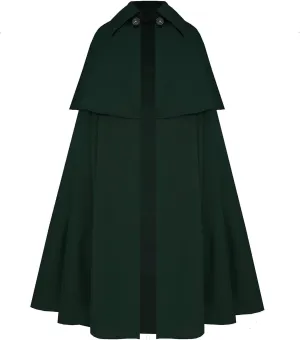 Victorian Vagabond Steampunk Historical Gothic Renaissance Cape Cloak Hunter Green