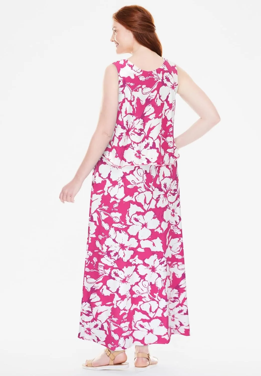 Woman Within Plus Size Layered Popover Maxi Dress