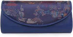 Women Leather Clutch Purses Retro Fashion Shoulder Bag Ethnic Clutch Bag with Chain