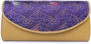 Women Leather Clutch Purses Retro Fashion Shoulder Bag Ethnic Clutch Bag with Chain