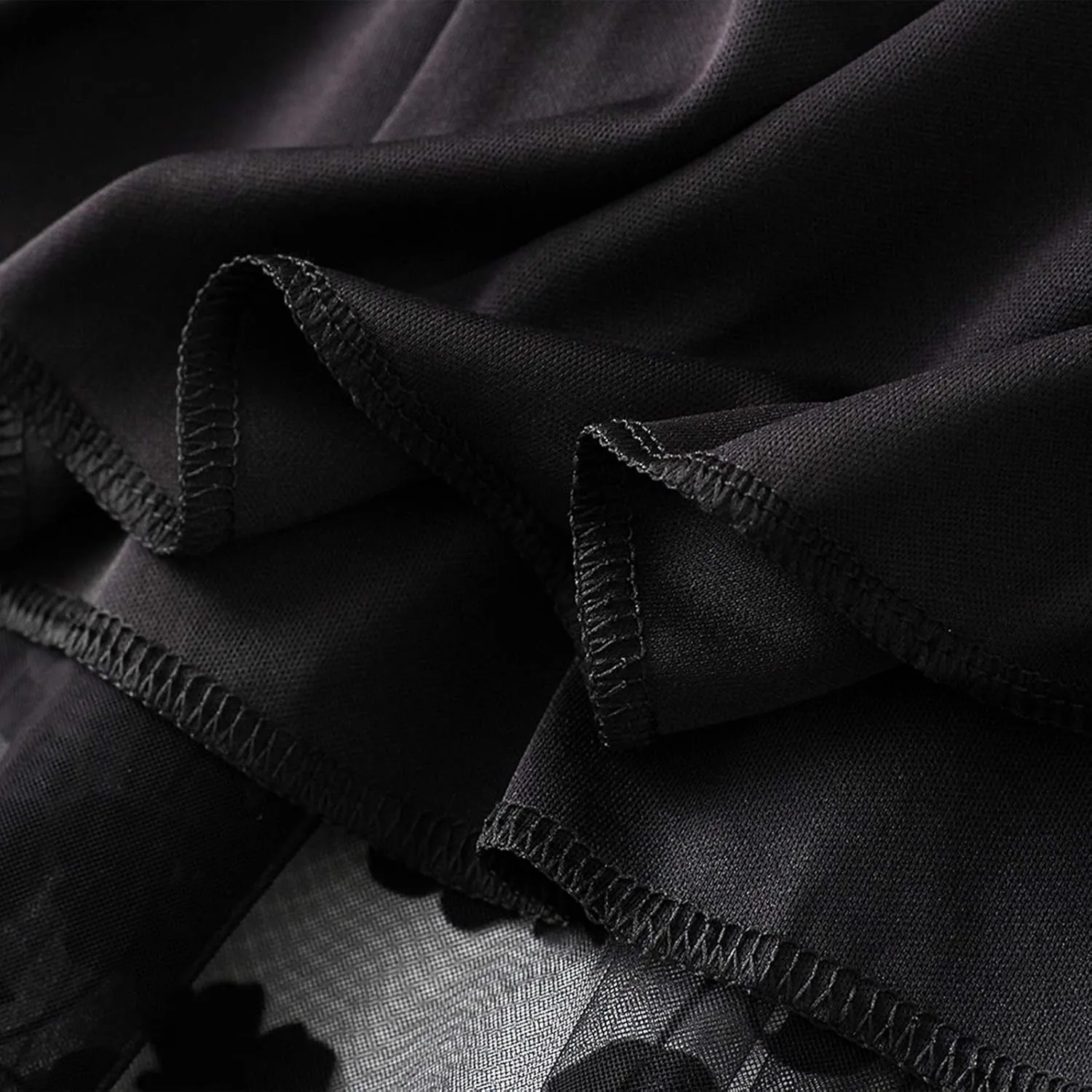 Women Long Tulle Skirt Elastic High Waist Floral Print Layered Mesh Skirts Fashion Party Club A Line Midi Skirt