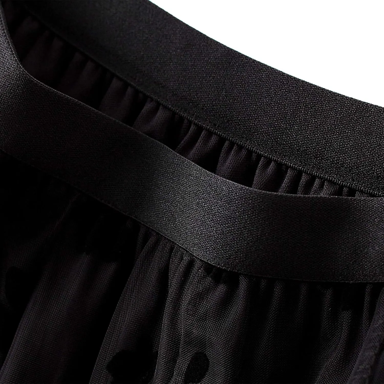 Women Long Tulle Skirt Elastic High Waist Floral Print Layered Mesh Skirts Fashion Party Club A Line Midi Skirt