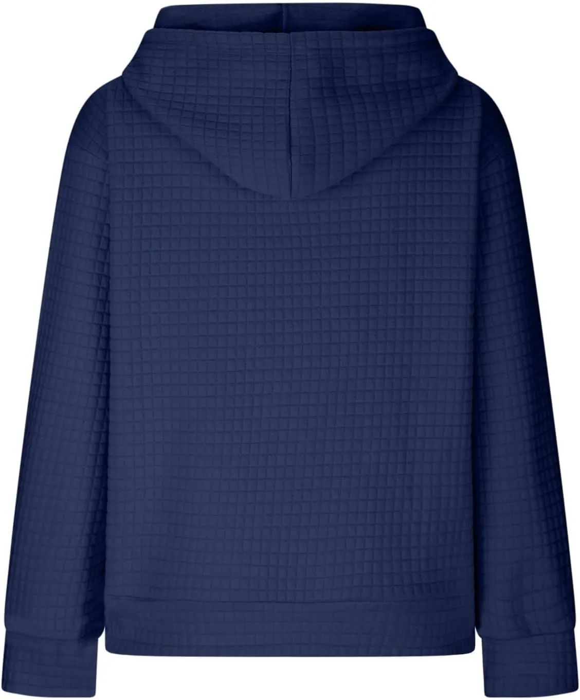 Women's Casual Drawstring Waffle Hoodies Sweatshirts Long Sleeve Pullover Tops with Pocket