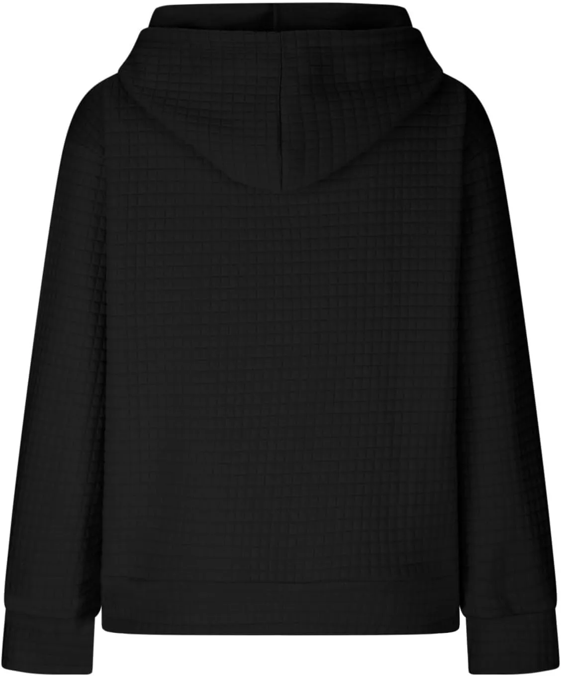 Women's Casual Drawstring Waffle Hoodies Sweatshirts Long Sleeve Pullover Tops with Pocket
