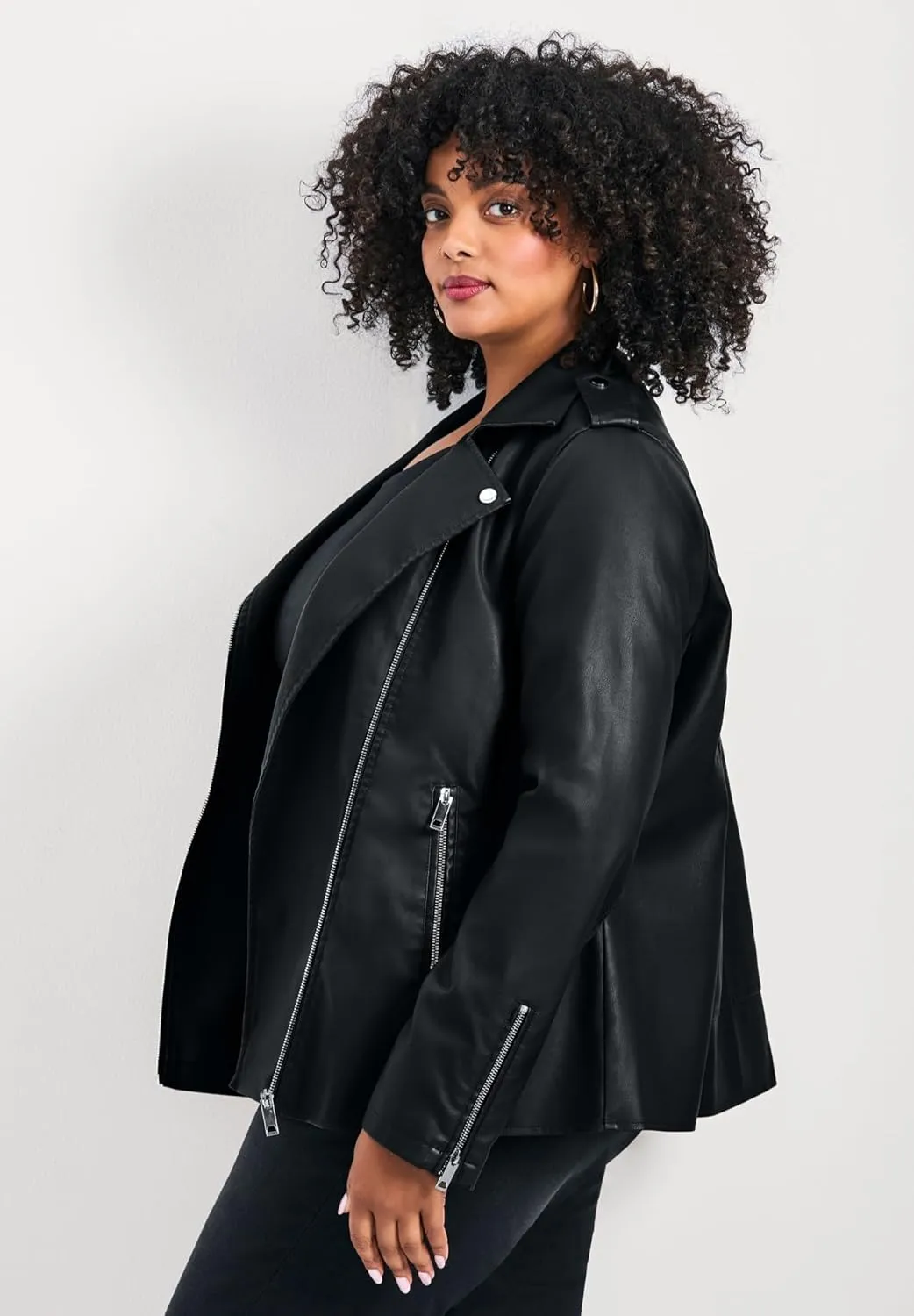 Women's Plus Size Jane Vegan Leather Jacket