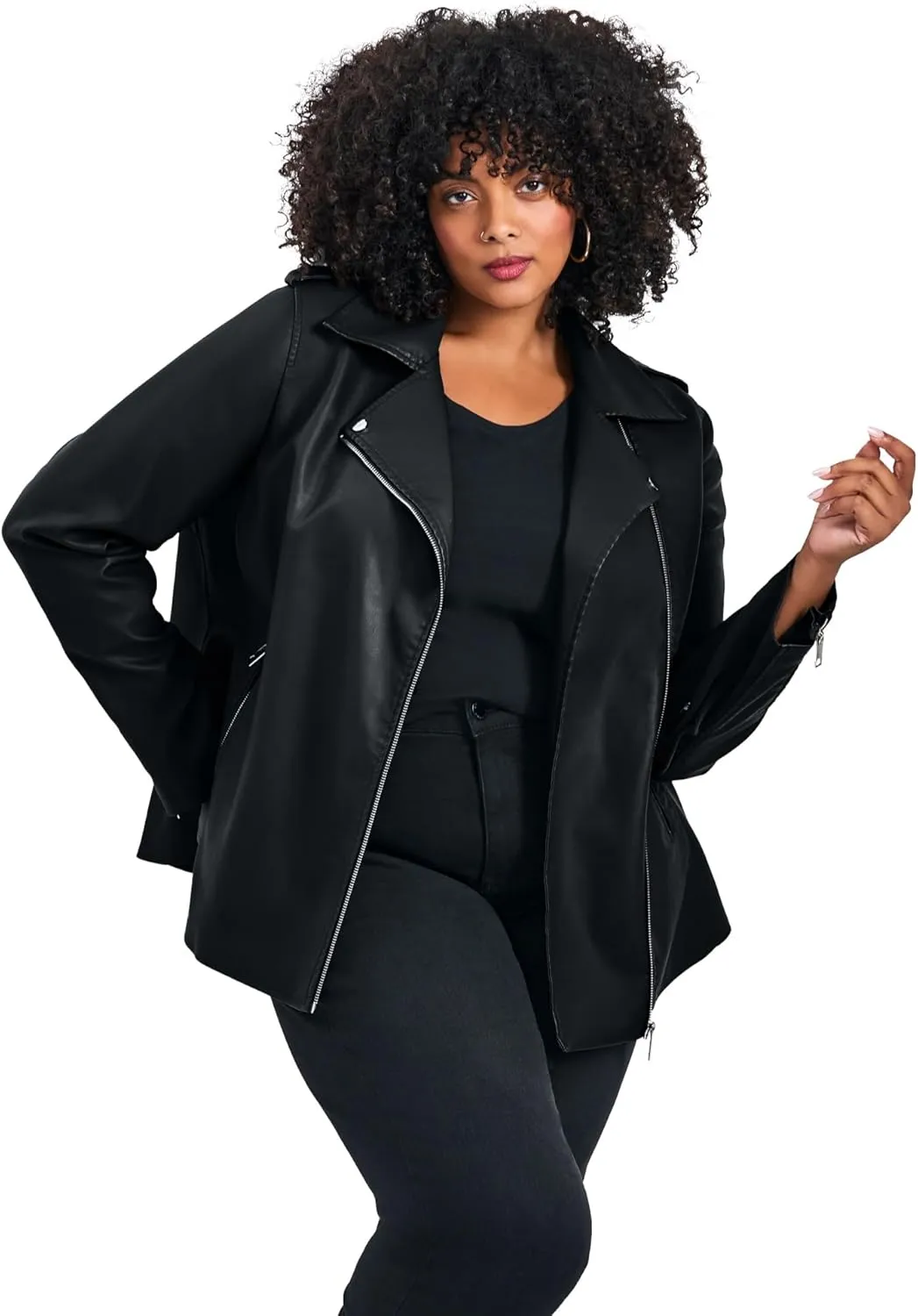 Women's Plus Size Jane Vegan Leather Jacket