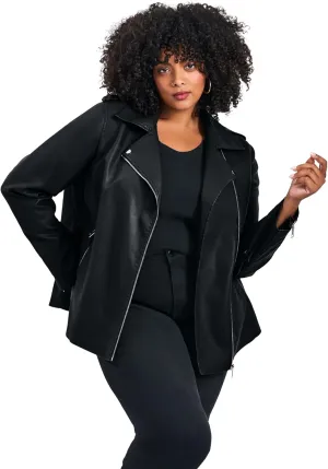 Women's Plus Size Jane Vegan Leather Jacket