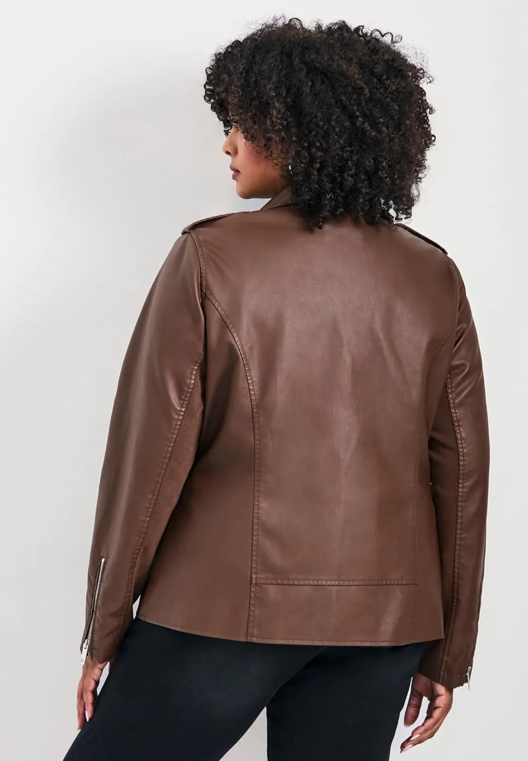 Women's Plus Size Jane Vegan Leather Jacket