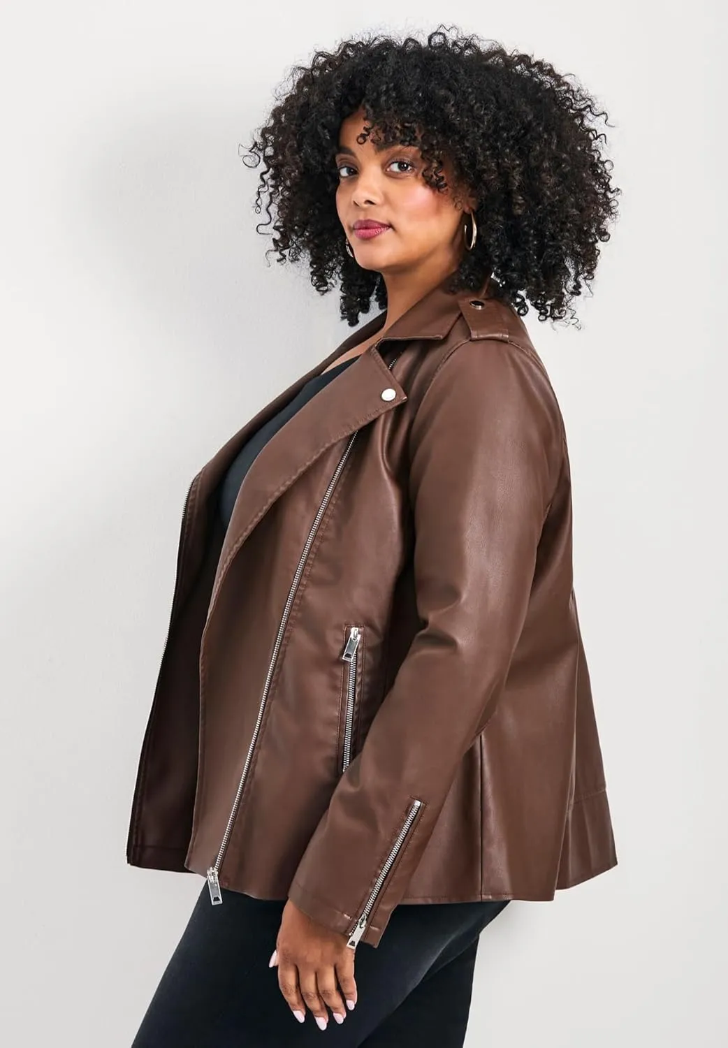 Women's Plus Size Jane Vegan Leather Jacket