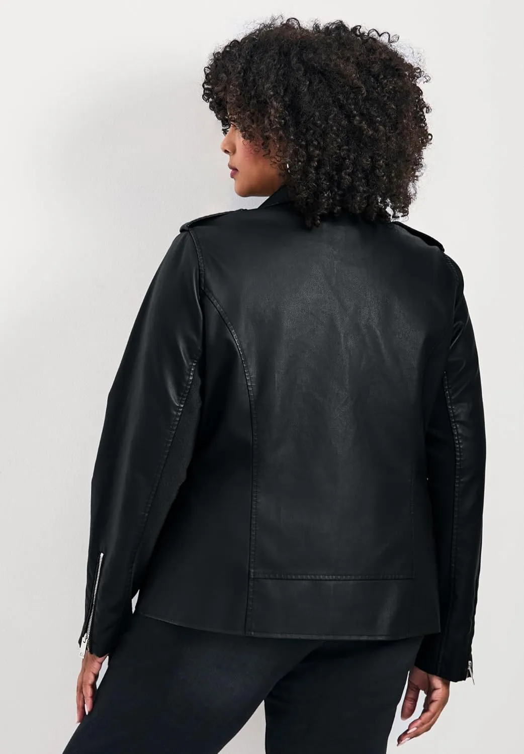 Women's Plus Size Jane Vegan Leather Jacket