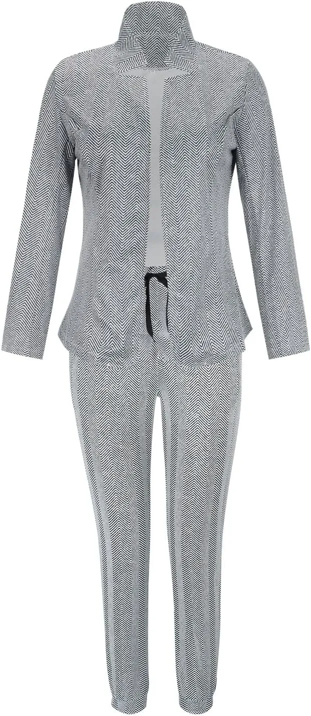 Women's Two-Piece Lapels Set Office Business Long Sleeve Formal Jacket Pant Suit Slim Fit Trouser Women's Clothing