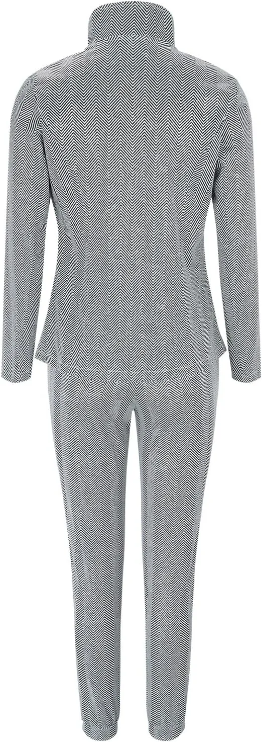 Women's Two-Piece Lapels Set Office Business Long Sleeve Formal Jacket Pant Suit Slim Fit Trouser Women's Clothing