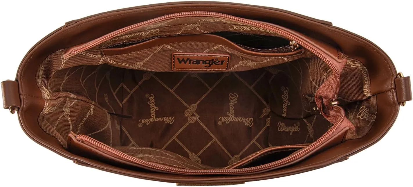Wrangler MEDIUM Crossbody Bag for Women Vegan Leather Bucket Handbags with Guitar Strap