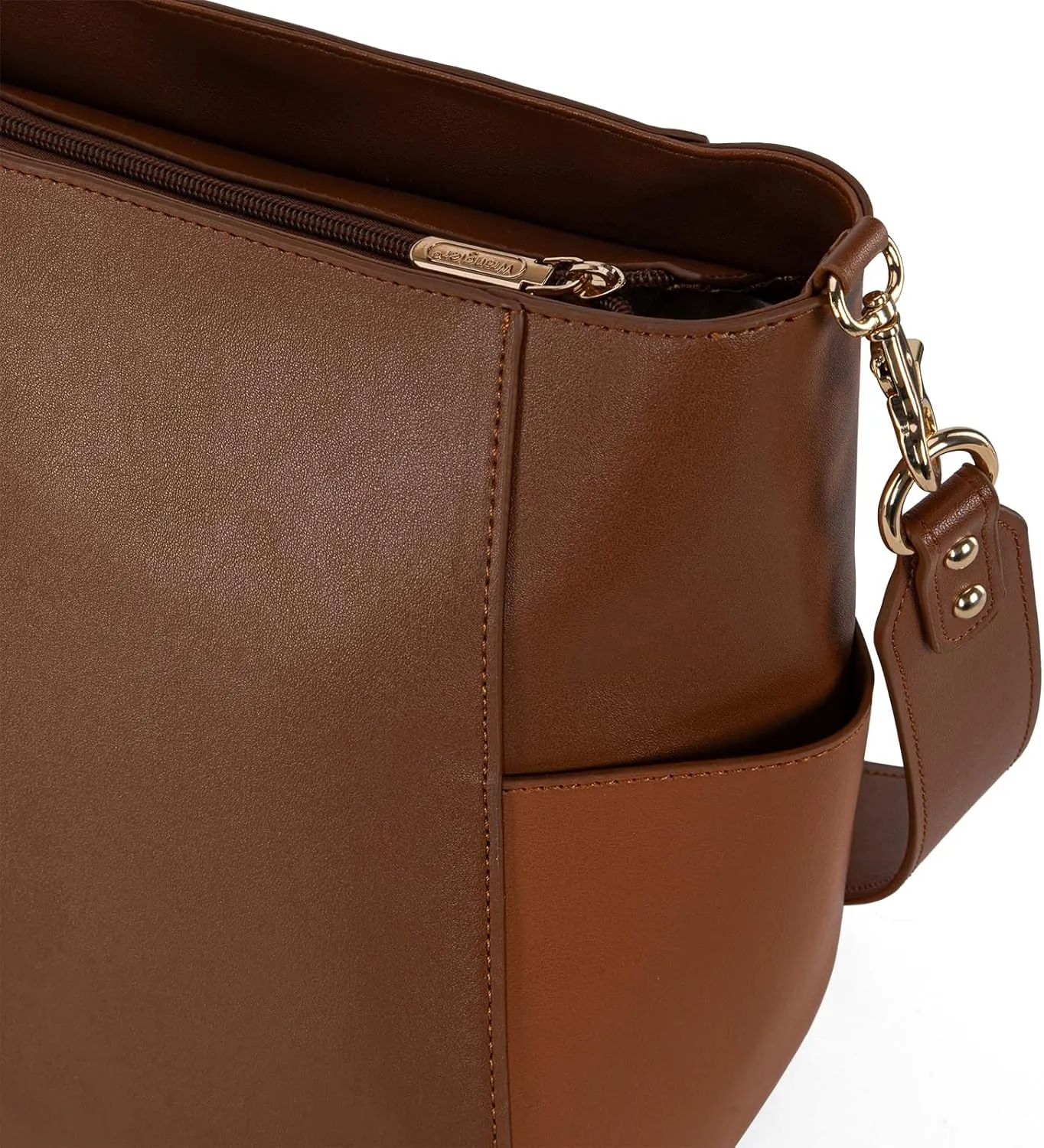Wrangler MEDIUM Crossbody Bag for Women Vegan Leather Bucket Handbags with Guitar Strap